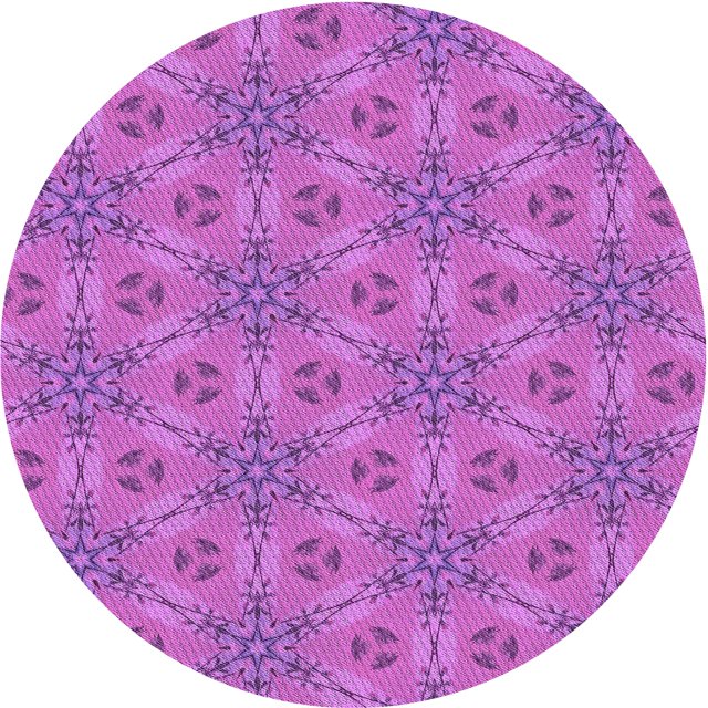 Ahgly Company Tapis de Zone Rond d'Intérieur Lavable à la Machine, Transitionnel, Rose Néon Vif Violet, 5 Pieds Rond