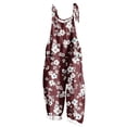 thumbnail image 1 of yoeyez Rompers for Women Summer,Ladies Print Summer Plus Size Long Jumpsuits Sleeveless Adjustable Straps Backless Overalls Jumpsuits With Pockets Wine,L, 1 of 6