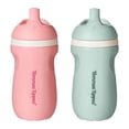 thumbnail image 1 of Tommee Tippee Insulated Sporty Spout Bottle, 2x9oz, 12 Months+ No Spill Toddler Water Bottle, Two-Piece Valve Helps Stop Spills, Pink and Mint, 1 of 6