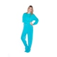 thumbnail image 2 of Big Feet Pyjama à Pieds pour Adulte en Tricot Jersey Turquoise avec Rabat Arrière, 2 of 2