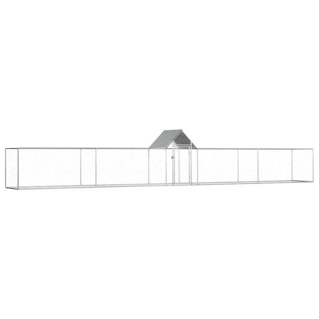 vidaXL Chicken Coop 9x1x1.5 m Galvanised Steel
