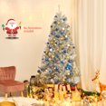 thumbnail image 3 of Patiojoy 7.5Ft Hinged Artificial Silver Tinsel Christmas Tree with Metal Stand, 3 of 10