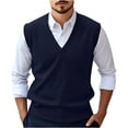 thumbnail image 1 of Styesk Mens Sweater Men's Wool Casual Solid Color-Neck Sleeveless Sweater Pullover, 1 of 7