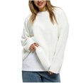 thumbnail image 1 of Timegard Chandails pour Femmes Automne Hiver Décontractés Col Rond Manches Longues Couleur Unie Tricotés Hauts Mode, 1 of 6