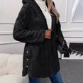 thumbnail image 2 of KIHOUT Womens Winter Long Sleeve Solid Fuzzy Fleece Open Front Button Hooded Cardigans Jacket Coats Outerwear, 2 of 9