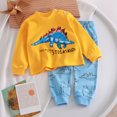 thumbnail image 2 of Pisexur Tenue d'Automne pour Bébé Fille Garçon, Ensemble 2 Pcs, Ensembles de Pyjamas pour Tout-Petit Bébé, Chandails à Col Rond à Manches Longues et Pantalons, Mode Décontractée, Ensemble de Vêtements de Nuit en Coton pour Garçons, 3 Mois à 6 Ans, 2 of 3