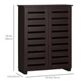 thumbnail image 3 of HOMCOM Armoire de Rangement pour Chaussures avec Portes à Lattes pour 15 Paires de Chaussures Brun, 3 of 10