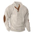 thumbnail image 1 of Birdeem Mode Homme Décontracté Sport Col Montant Bouton Patchwork Chandail à Manches Longues Blouse, 1 of 1