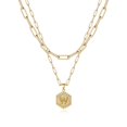 thumbnail image 1 of Colliers à Initiale Superposés pour Femmes, Collier Chaîne Trombone Simple Mignon Pendentif Lettre Hexagone Collier Ras-du-Cou à Initiale Colliers Superposés Dorés pour Femmes, WGold, 1 of 5
