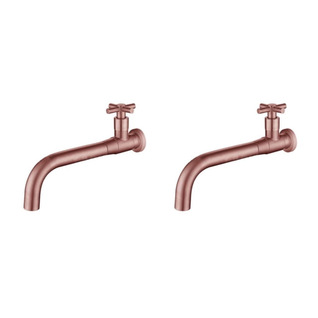 relayinert Bassin Universel Durable Installation Facile Compact Métal Simple Froid Mural Évier 04 Or Rose 2Ensemble