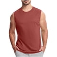 thumbnail image 2 of Brnmxoke Débardeur de Course Sans Manches pour Homme, Col Ras du Cou Rafraîchissant, Débardeur Athlétique pour Muscles, Séchage Rapide, pour Entraînement, Natation, Gym, Rouge, TG, 2 of 4