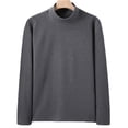 thumbnail image 2 of JDQJBZ Mens Thermal Underwear Solid Color Long Sleeve Round Neck Warm Base Layer Top, 2 of 3