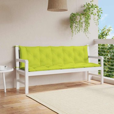 vidaXL Indoor/Outdoor Bench Cushions 2 pcs, Non-slip, Water-Repellent, Bright Green 70.9"x19.7"x2.8"