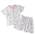 thumbnail image 1 of Akiihool Pyjama Tête de Lit pour Femmes Ensembles de Pyjama 2 Pcs Manches Courtes Haut et Pantalon de Nuit en Coton pour 5 à 14 Ans (Rose, 2-3 Ans), 1 of 4