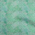 thumbnail image 1 of oneOone Polyester Spandex Green Fabric Asian Mosaic Floral Craft Projects Decor Fabric Printed By The Yard 56 Inch Wide, 1 of 4