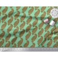 thumbnail image 3 of Soimoi Green Rayon Fabric Brown Paisley Printed Fabric 1 Yard 56 Inch Wide, 3 of 3