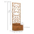 thumbnail image 3 of Outsunny Raised Garden Bed with Outdoor Privacy Screen, Wall-Mounted, Brown, 3 of 10