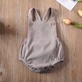 thumbnail image 2 of Newborn Baby Corduroy Sleeveless Romper Solid Color Backless Jumpsuit, 2 of 8
