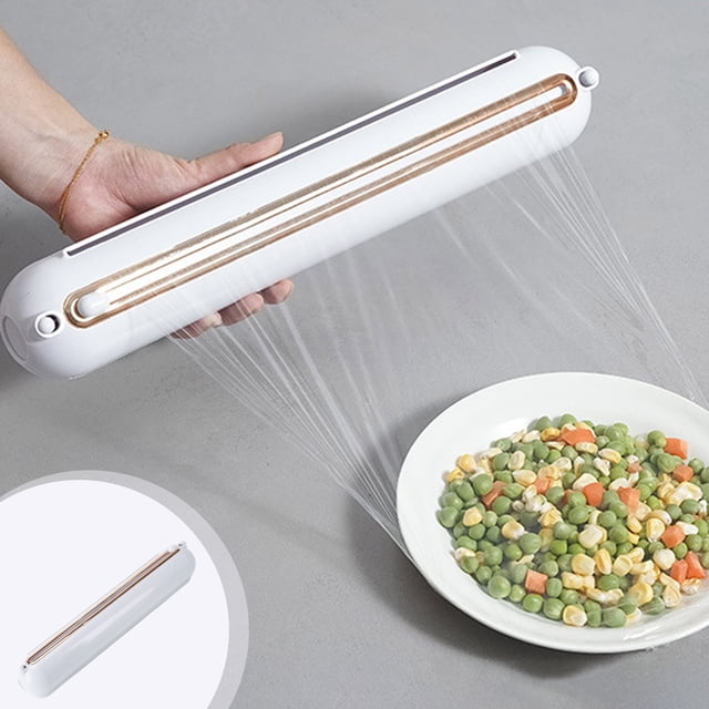XYAIYT Magnetic Cling Film Dispenser With Sliding Cutter For Easy Kitchen Storage And Safe Food Wrap Foil Dispenser Holder For Aluminum Foil And Parchment Paper
