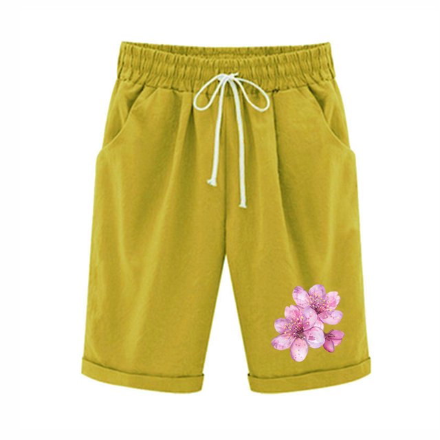 Birdeem Ensembles Haut et Shorts pour Femmes Shorts à Taille Élastique pour Femmes à Imprimé avec Cordon