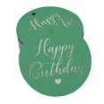 thumbnail image 1 of Inkdotpot Pack Of 100 Happy Birthday Favor Paper Tags Craft Real Silver Foil Hang Tags, 1 of 6