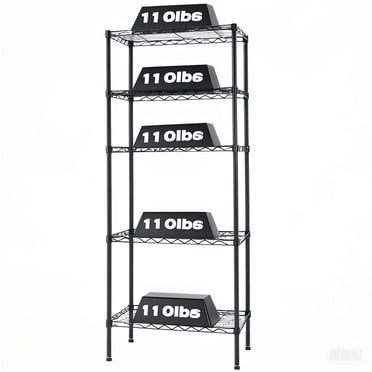 5-Tier Storage Shelf, Adjustable Wire Shelving Unit, 550LBS Weight Capacity, Metal Garage Tool Shelf Standing Rack, 23.62"L x 13.78"W x 59"H