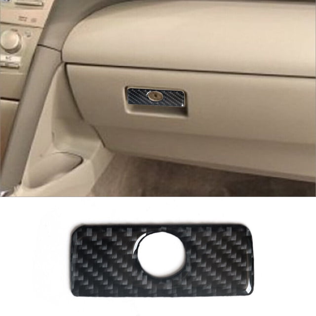 Real Bright Soft Car Interior Carbon Fiber Sticker DecorationCarbon Fiber Interior Glove Box Handle Cover For Toyota Camry 2007-2011Auto Car Protection Interior Accessories