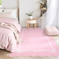 thumbnail image 3 of Nanan 4'x6' Scalloped Bow Area Rug, Non-Slip Back, Machine Washable Low-Pile Carpet for Living Room Bedroom Nursery Home Decor,Pink, 3 of 7
