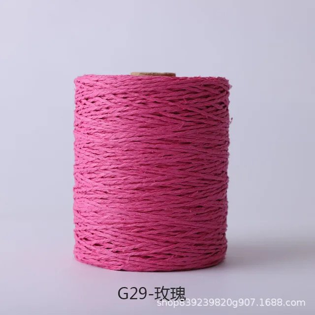 280 Meter Colorful Threads Natural Raffia Straw Yarn for Bag Handbag Cushion Basket Hat Knitting Material Crochet Yarn Handcraft