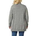 thumbnail image 3 of GRACE & GRANDEUR Women's Plus Size Open Front Long Sleeves Sweater Mid Length Cardigan 3X Light Grey, 3 of 7