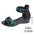 thumbnail image 4 of Cameland Women's Fashion Casual Spring And Summer Outer Wear Sequin Solid Color Round Toe Open Toe Rear Zipper Wedge Heel Thick-Soled Sandals, 4 of 8