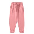 thumbnail image 4 of aohooy Men's Fleece Elastic Bottom Jogger Sweatpants - Drawstring Workout Track Running Gym Athletic Pants with Pockets Pink,M, 4 of 8