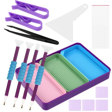 Miangastore 1 Set Diamond Art Kit Diamond Art Tray Diamond Dotting Sorting Tray Rhinestone Plate Tray Craft Supplies
