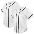 thumbnail image 1 of TOPTIE Lot de 2 Chandails de Baseball pour Femmes Chandails de Softball Chemises à Boutons-Blanc Blanc-TP, 1 of 6
