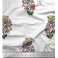 thumbnail image 1 of Soimoi Modal Satin Fabric Leaves & Floral Block Decor Fabric Printed Yard 42 Inch Wide, 1 of 3