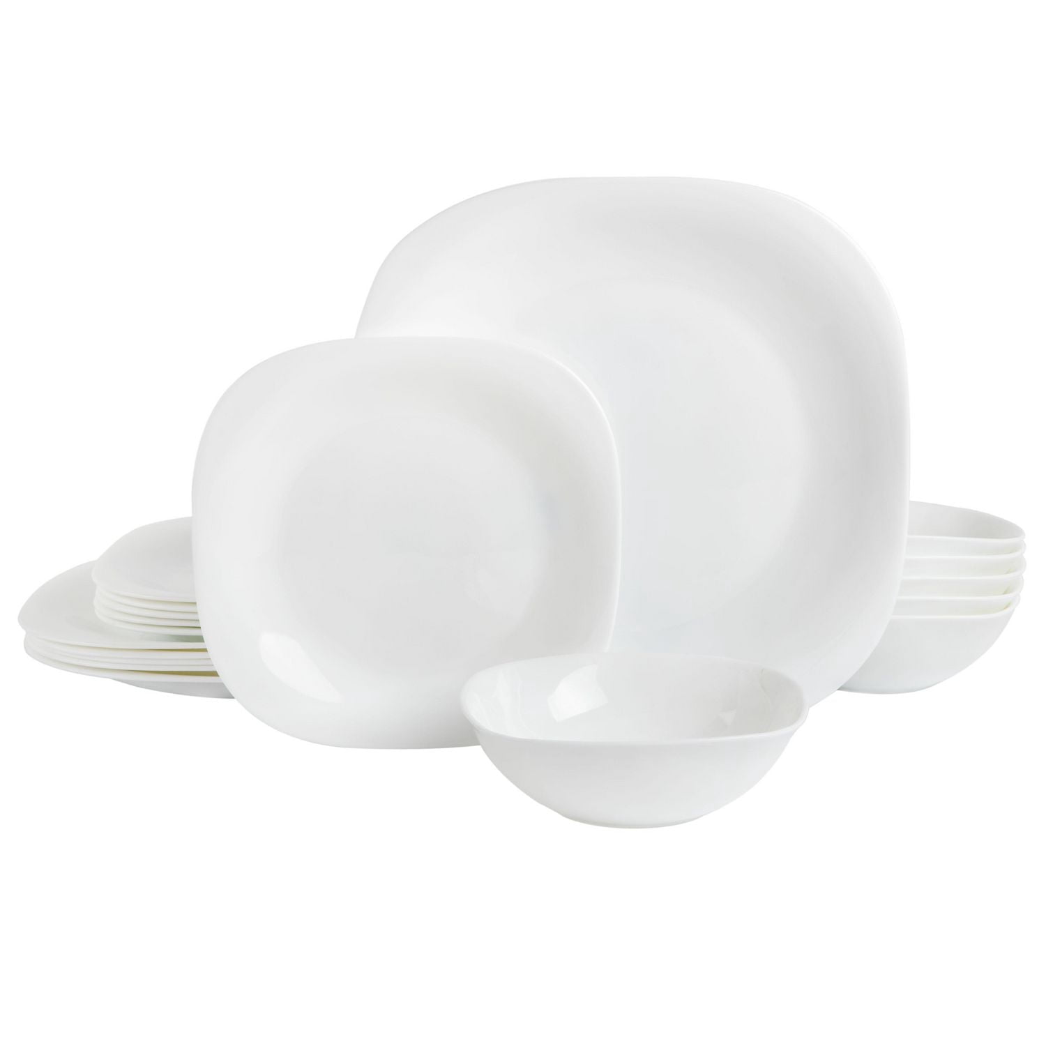 Gibson Ultra Piazza 18 Piece Dinnerware Set with Opal Tempered Glass