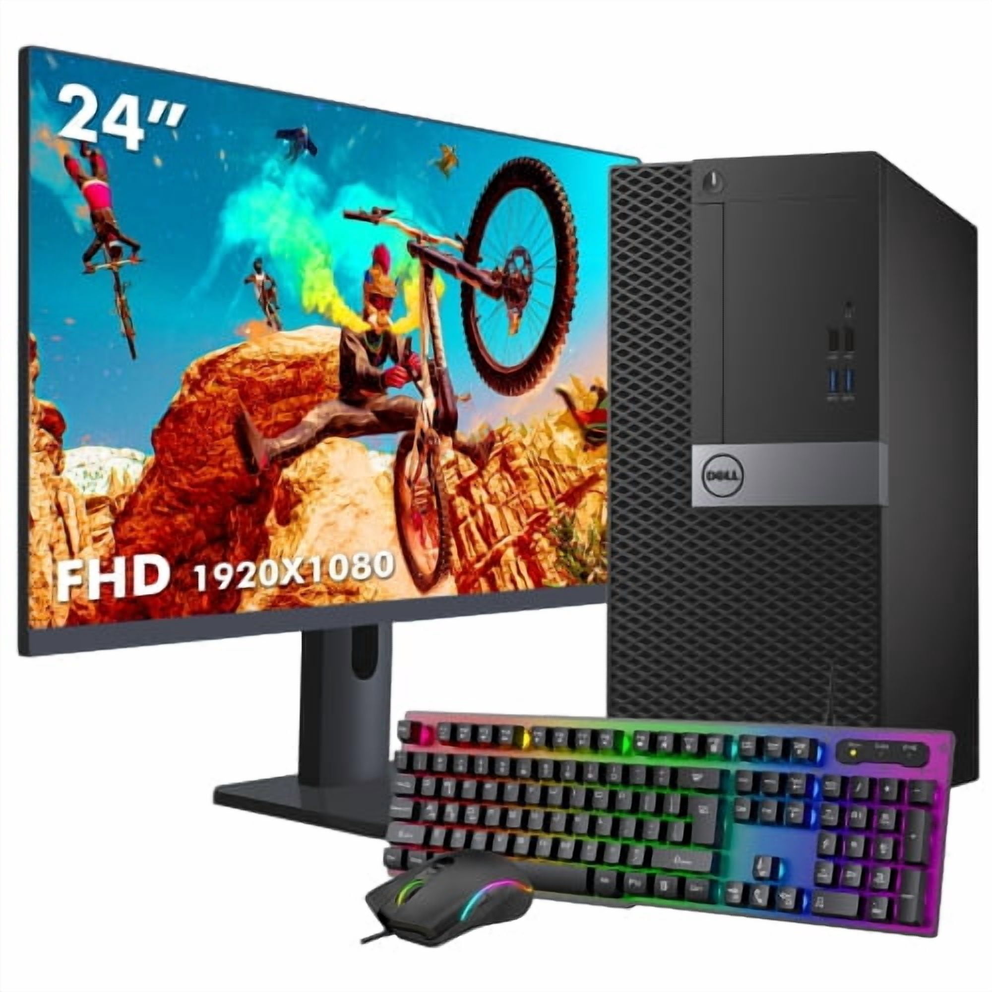 Dell Optiplex 7040 Tower Desktop Computer PC New 24 inch Screen Intel Core i5 6500@3.4GHz 32GB DDR4 RAM 1TB SSD Windows 10 Home USB Keyboard Mice WiFi Refurbished(2015 Model)