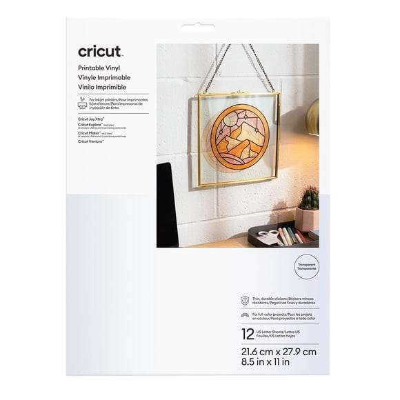 Cricut® Printable Vinyl - US Letter (12 ct), Transparent