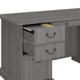 thumbnail image 3 of Bush Furniture Saratoga Executive Desk with File Cabinet and Bookcase Set, Modern Gray, 3 of 7