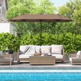 thumbnail image 2 of Gymax Parasol de Patio Double Face de 13 Pi avec Manivelle, Base de Parasol, Verrou de Sécurité, Beige, 2 of 10
