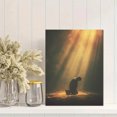 thumbnail image 2 of Man Kneeling Under Light Rays Canvas Wall Art 15.75x11.81 Inches, 2 of 8