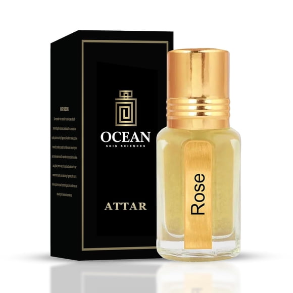 Ocean Skin Science Rose Roll On Original Attar For Men & Women 6ml, 0.2 Fl.oz. | Alcohol Free Long Lasting Unisex Fragrance - With Aromatic, Earthy & Floral Notes | Perfect For All Occasion