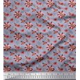 thumbnail image 1 of Soimoi Georgette Viscose Fabric Damask Design,Leaves & Aster Floral Decor Fabric Printed Yard 42 Inch Wide, 1 of 3