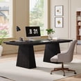 thumbnail image 3 of Tribesigns 63" Executive Desk, Modern Wood Large Computer Desk Workstation for Home Office, Black, 3 of 5