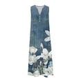 thumbnail image 5 of Cadeaux pour la Fête des Mères, Kcavykas Robe Maxi Bohème, Robe Décontractée d'Été pour Femme à Design Graduel Sans Manches à Encolure en V Longue, 5 of 5