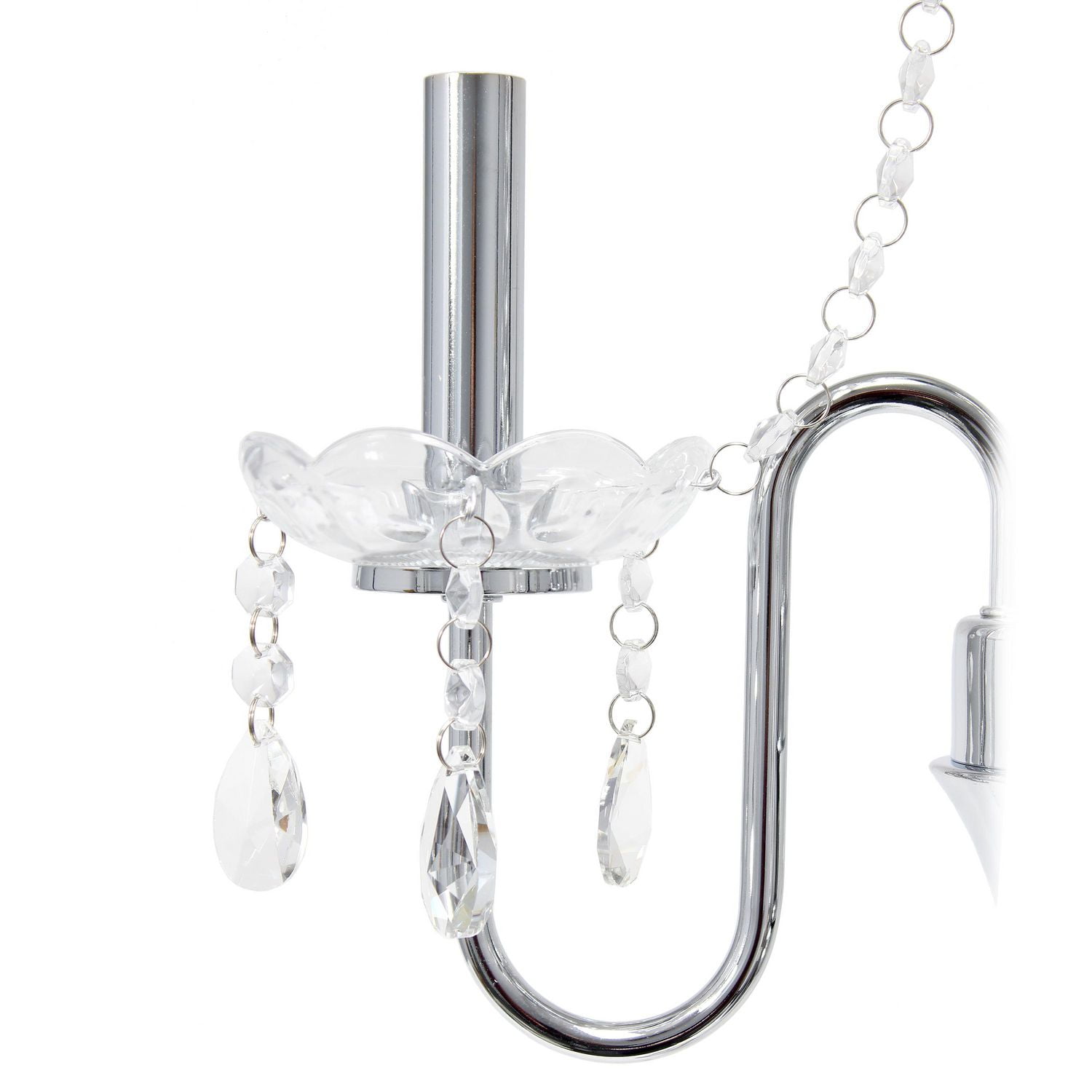 Lampe de table Elegant Designs tendance romantique à l'ombre transparente avec cristaux suspendus