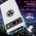 thumbnail image 4 of KOMI Pixel 7 Case, Google Pixel 7 Case with HD Screen Protector, Shockproof Google Pixel 7 Phone Case with 360° Magnetic Ring Holder Kickstand Phone Case for Google Pixel 7 Silver, 4 of 5