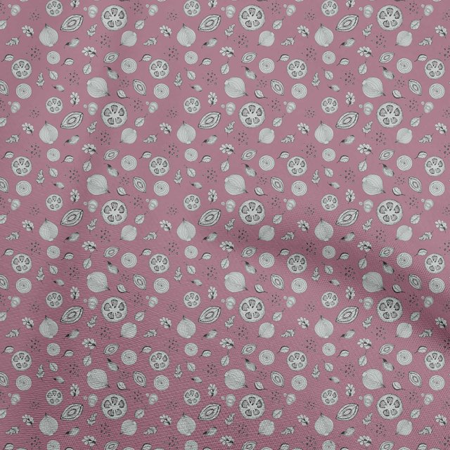 oneOone Cotton Silk Pink Fabric Fruits Sewing Craft Projects Fabric Prints By Yard 42 Inch Wide