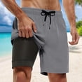 thumbnail image 2 of HXWCHs Short de Bain pour Hommes, Tenue de Plage, Boardshort avec Doublure de Compression Intérieure et Conception avec Poches pour Short de Bain Offrant un Confort à l'Entrejambe et un Tissu à Séchage Rapide S Gris, 2 of 4
