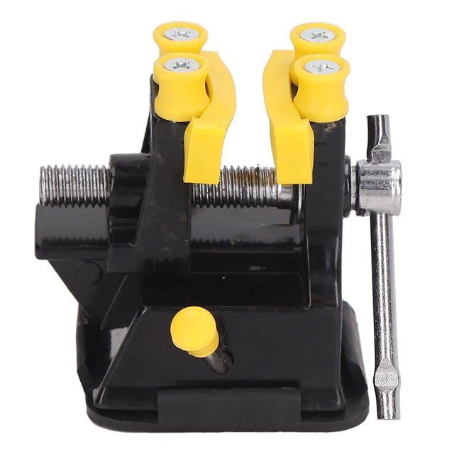 Bench Clamp, Carving Bench Vise Portable Precise Adjustment Aluminum Alloy Impact Secure Fixation Hard Wearing for Sawing